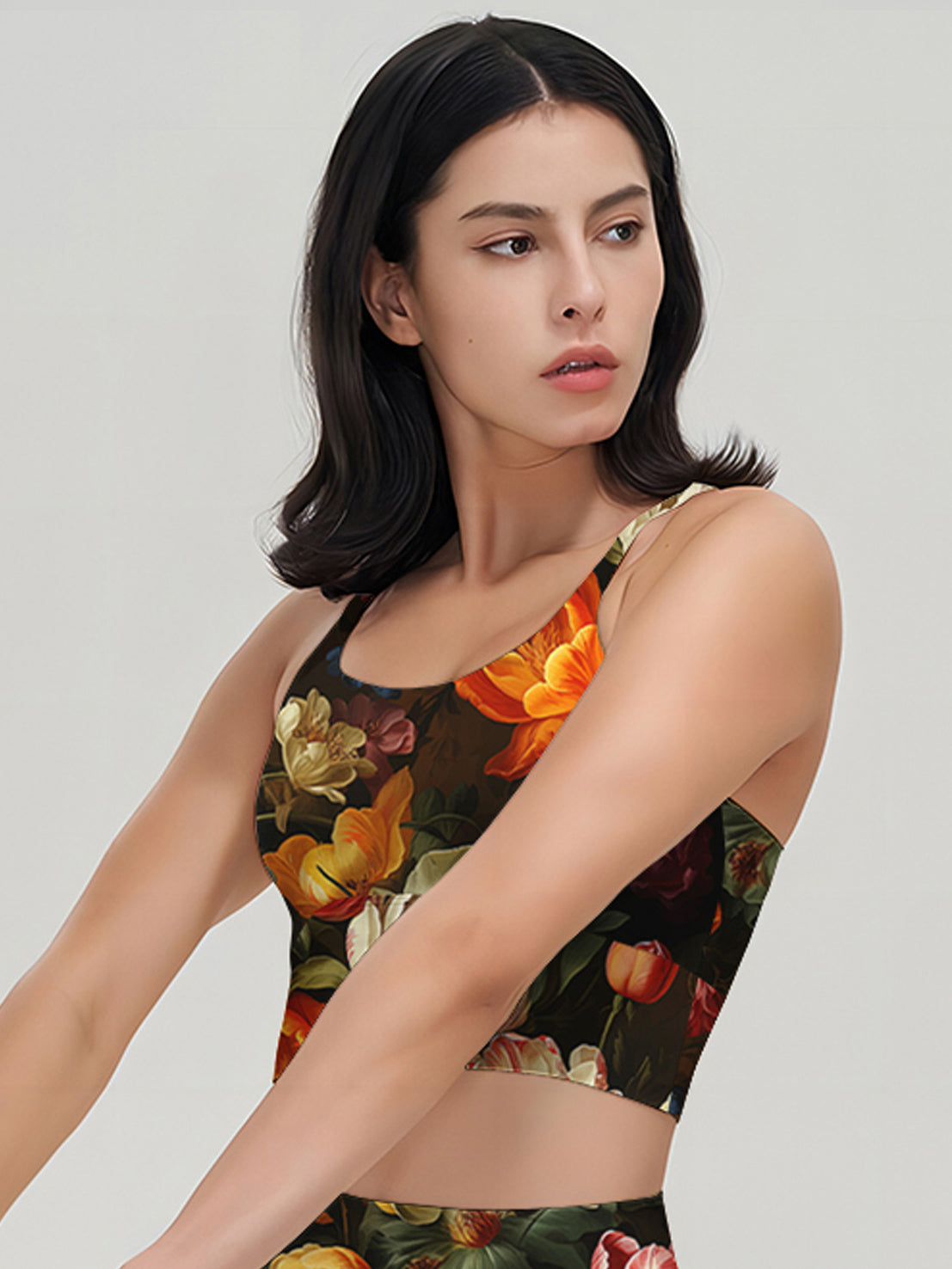 Flower vintage tulips peony tank tops