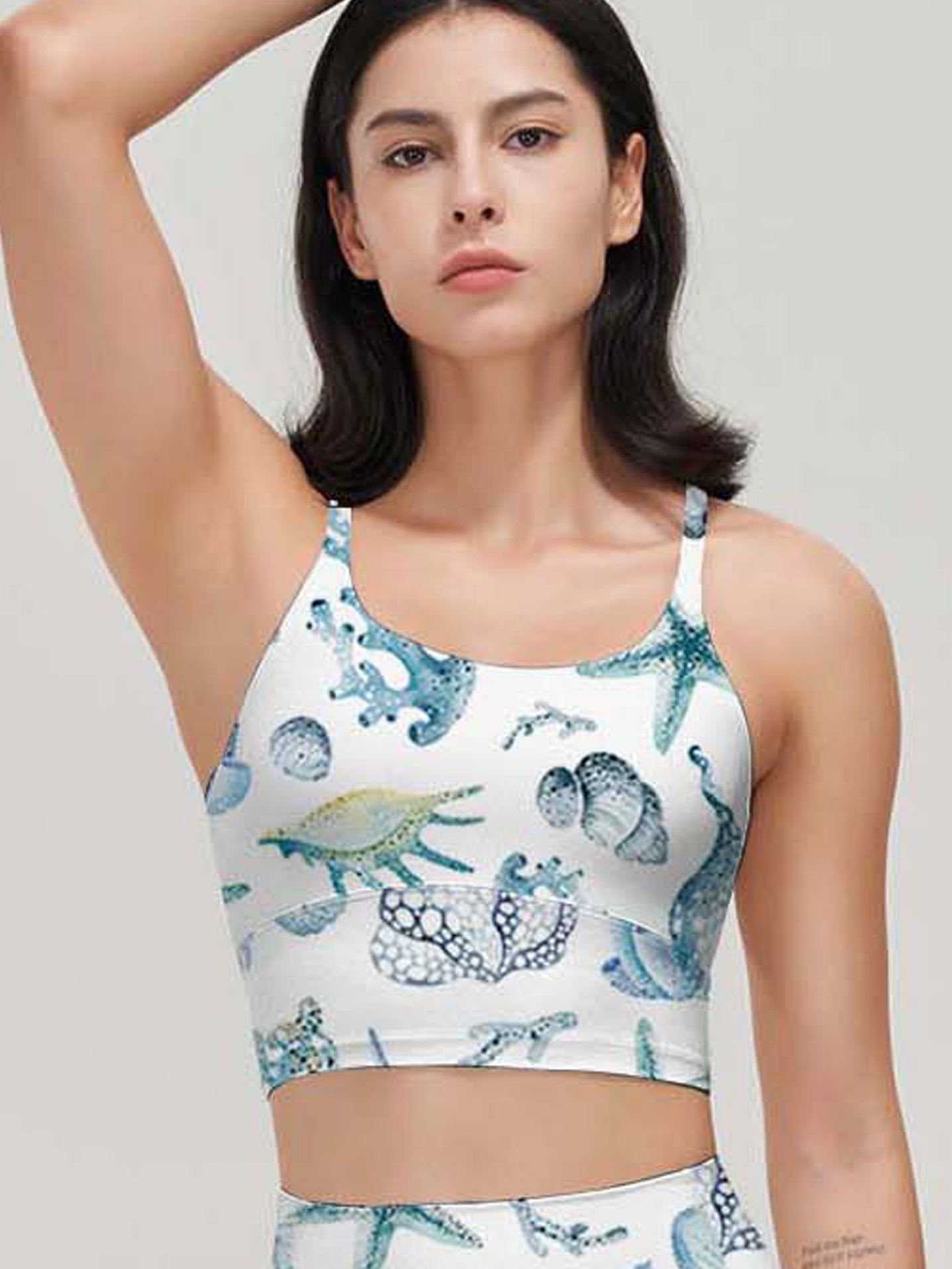 Ocean blue starfish coral tank tops