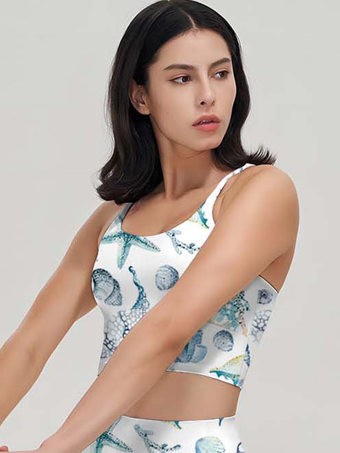 Ocean blue starfish coral tank tops