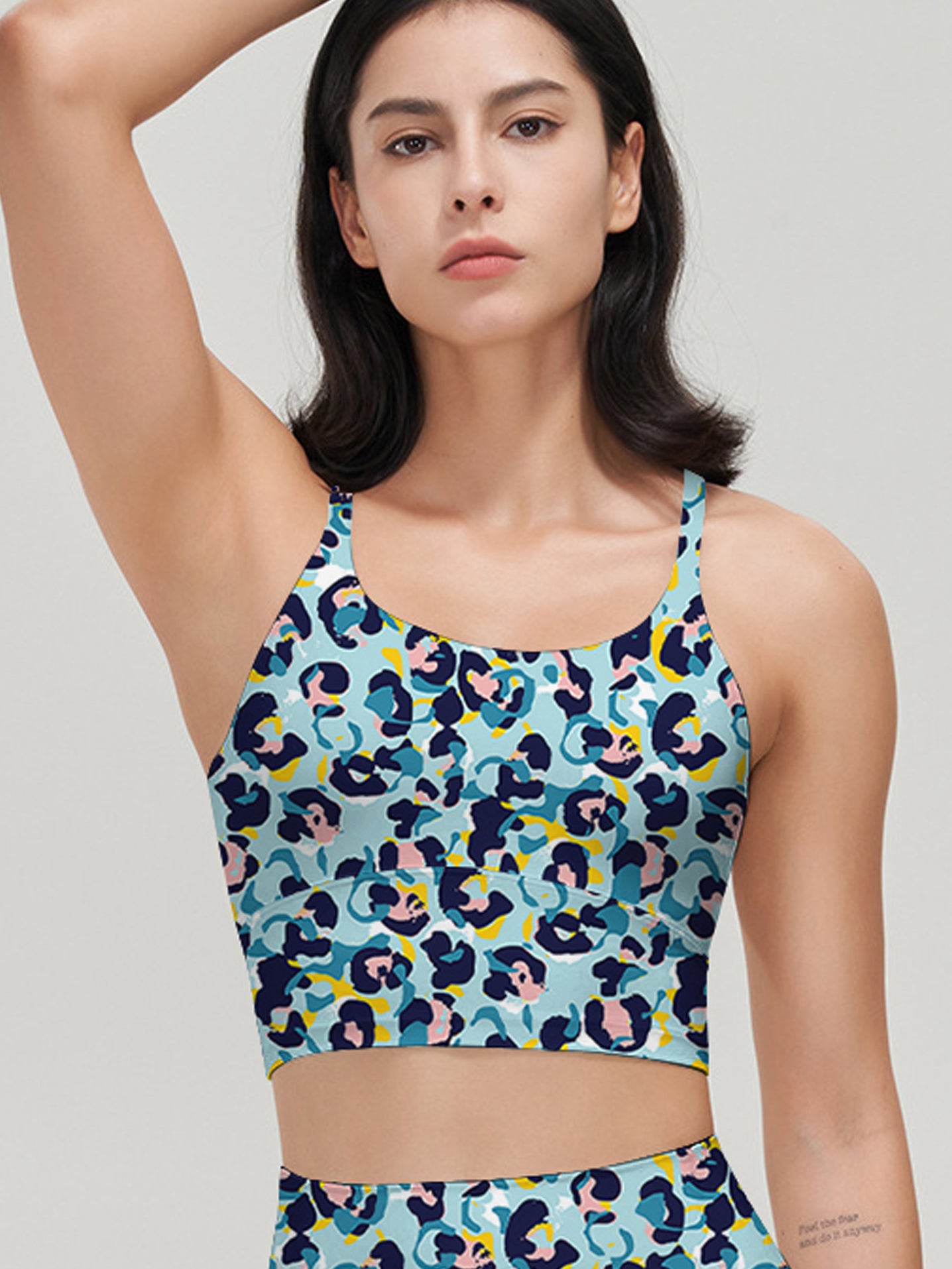 Animal leopard print macaron yoga tank tops