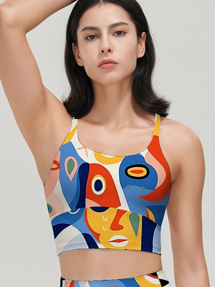 Colorful abstract face fine art portraits tank tops