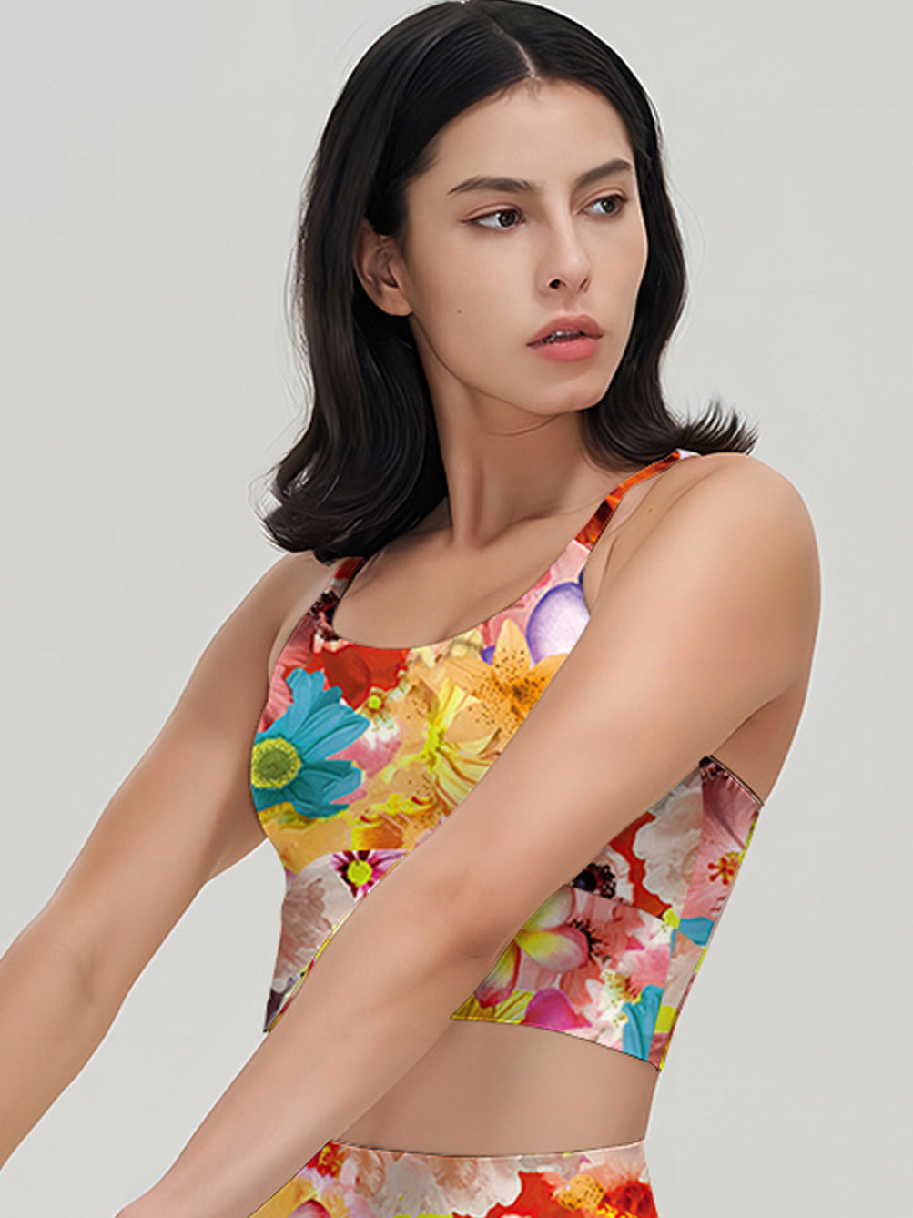 Flower plumeria chrysanthemum collages tank tops