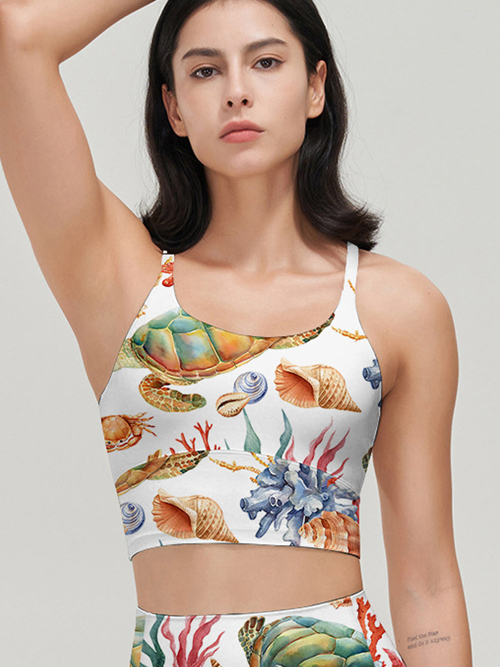 Ocean colorful tropical turtles starfish tank tops