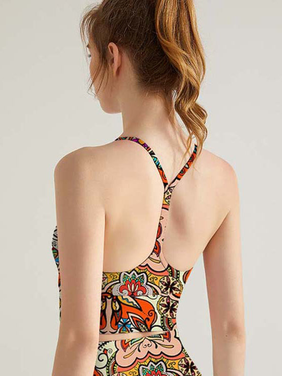 Ethnic ukrainian floral pattern tank tops