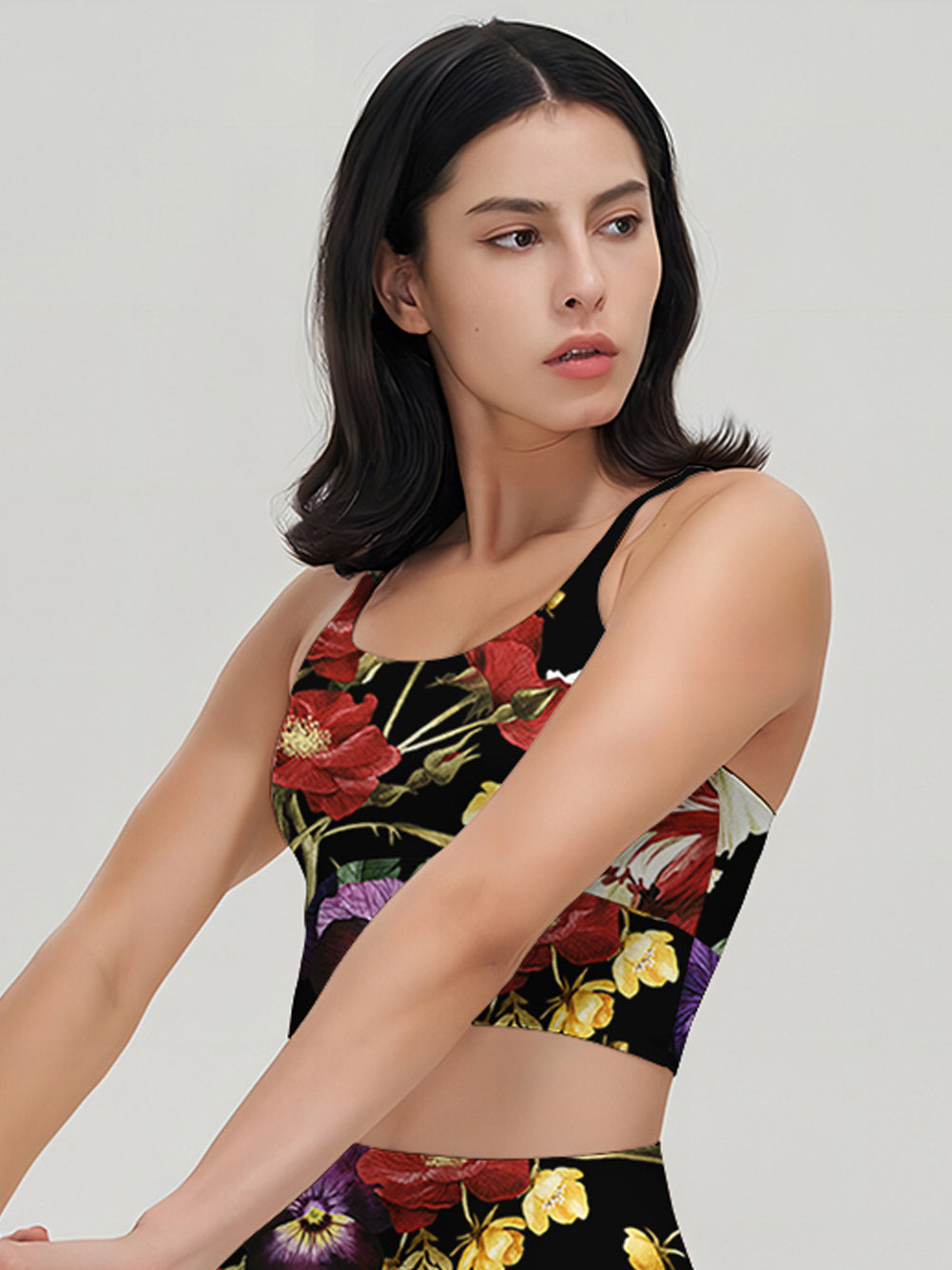 Flower watercolor peonies and pansy tank tops