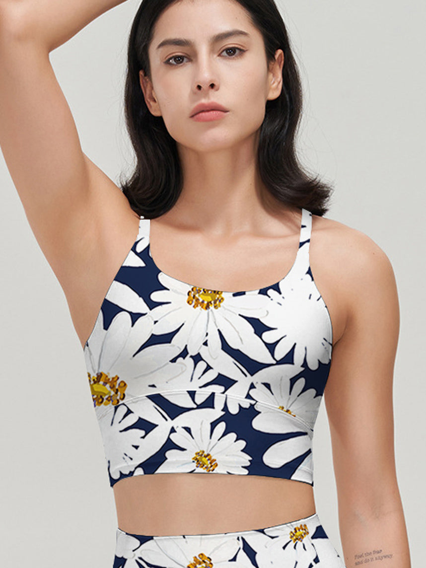 Flower white little daisy tank tops