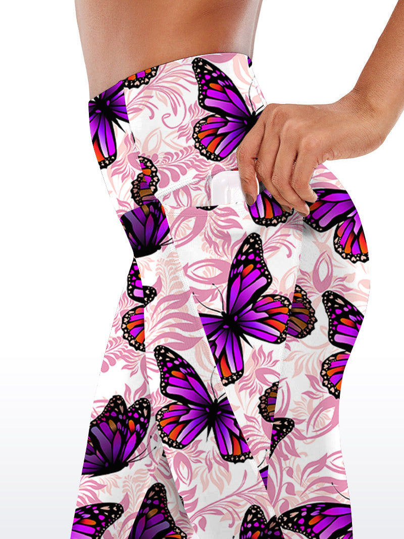 Animal purple flying butterfly capris