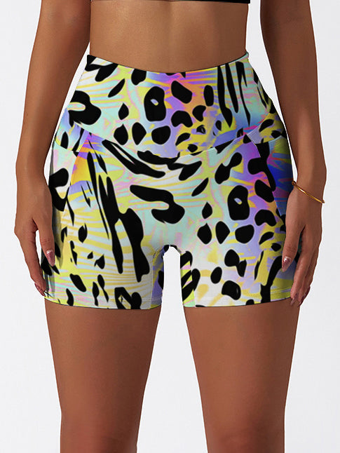 Animal leopard print colorful psychedelic shorts