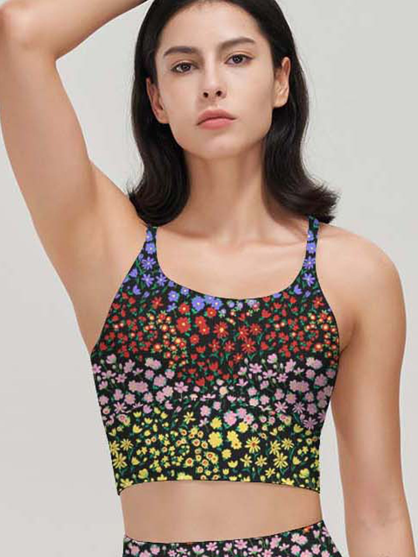Flower colorful ditsy floral patchwork tank tops