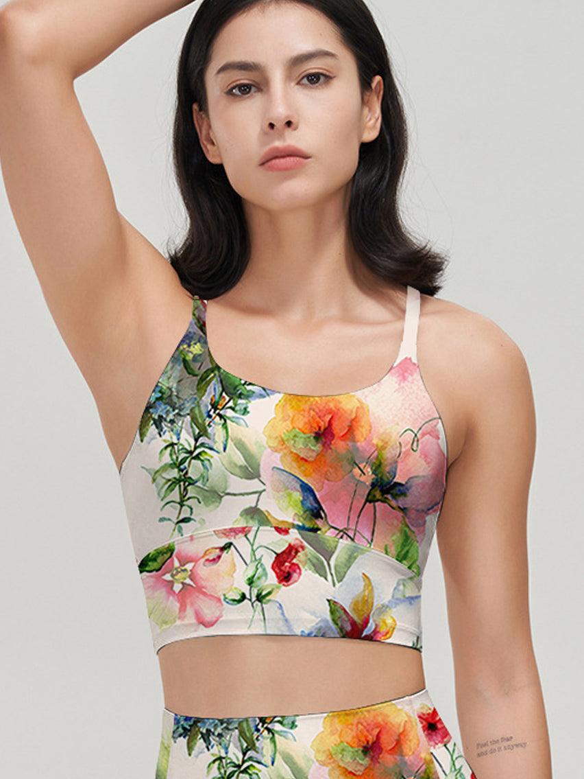 Flowers watercolor bouquet botanical tank tops