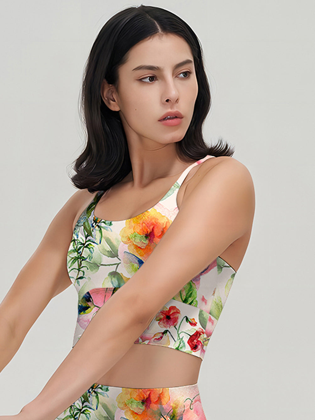 Flowers watercolor bouquet botanical tank tops