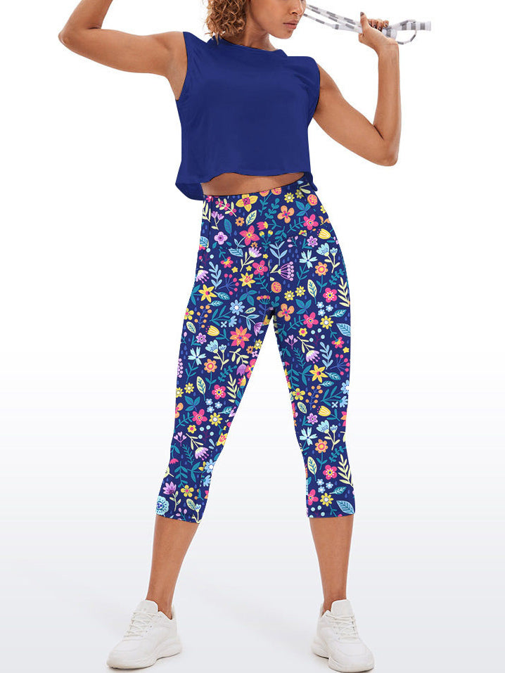 Flower ditsy wildflower dark capris