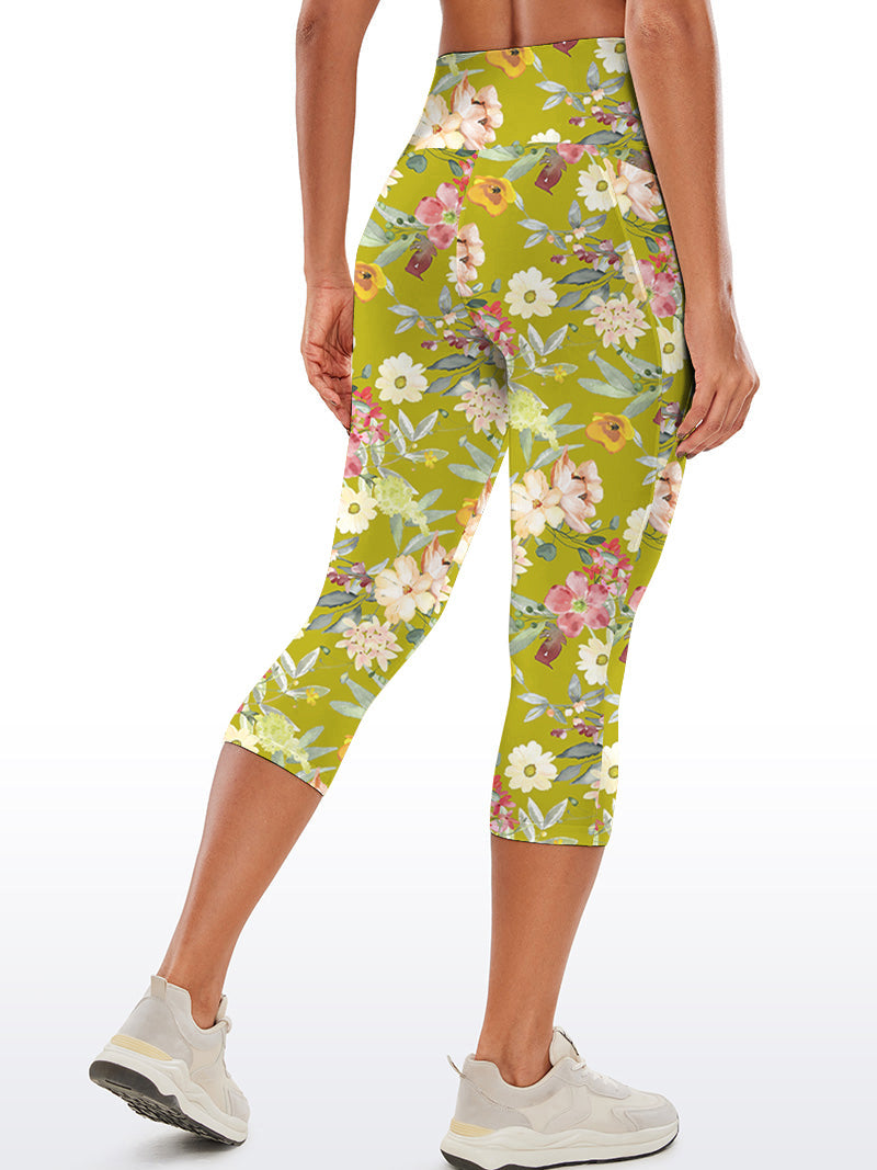 Flower white nude pastel colors watercolor floral capris