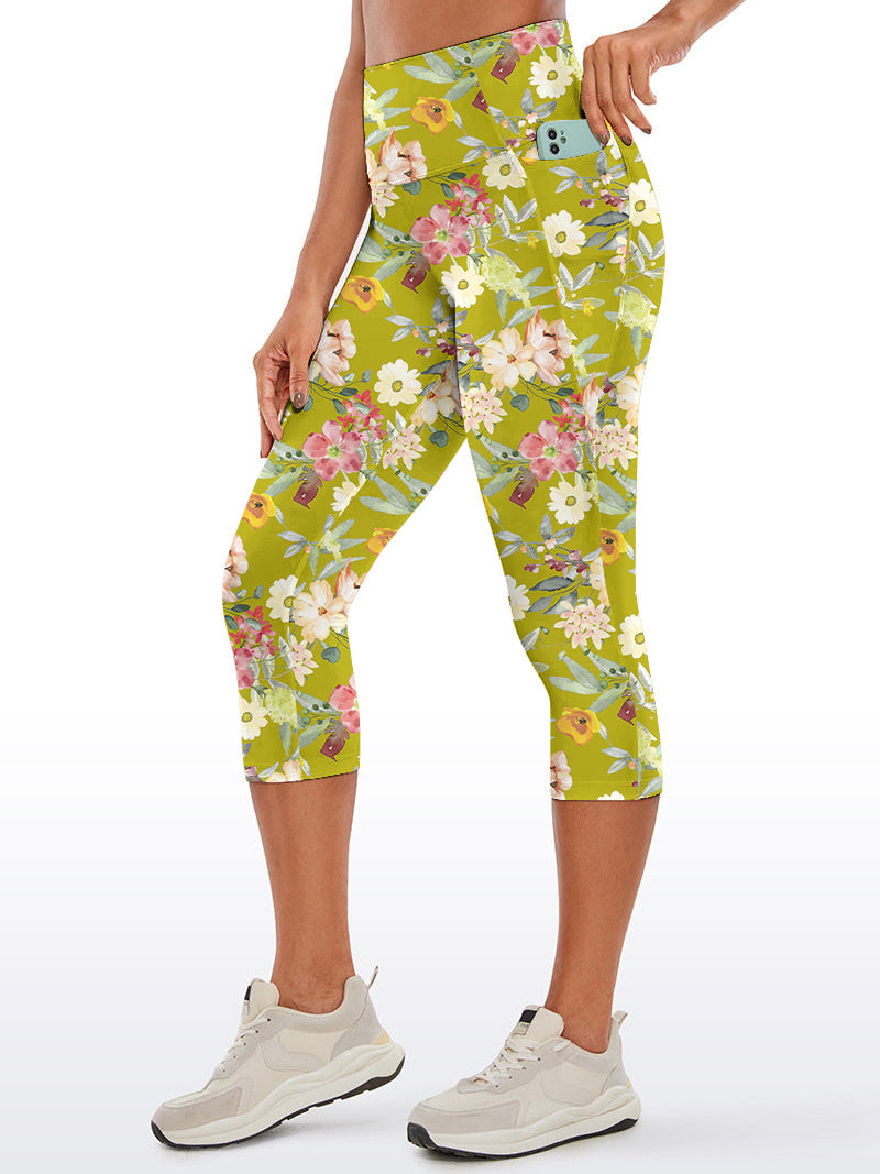 Flower white nude pastel colors watercolor floral capris