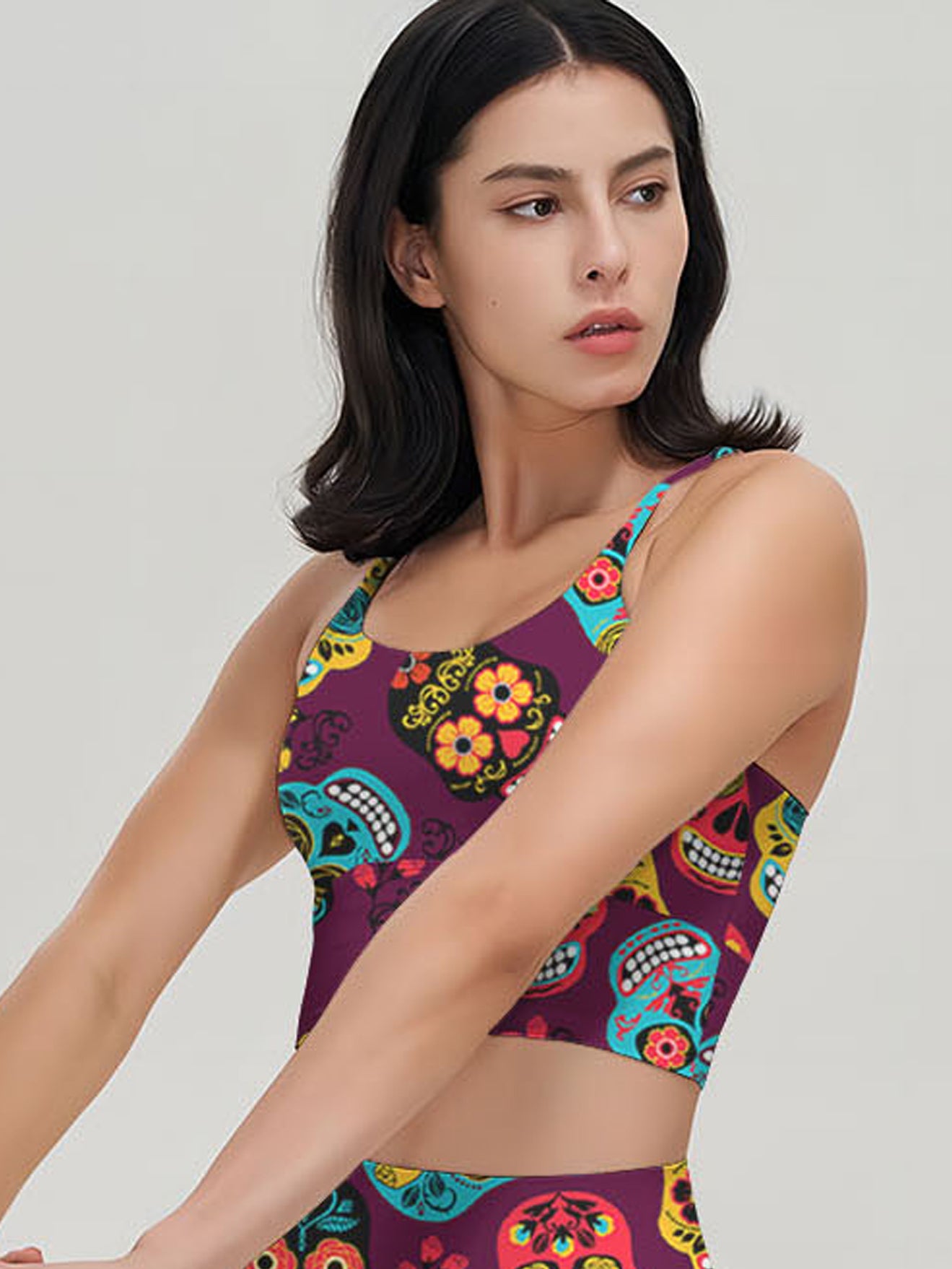 Colorful mexican sugar skulls tank tops