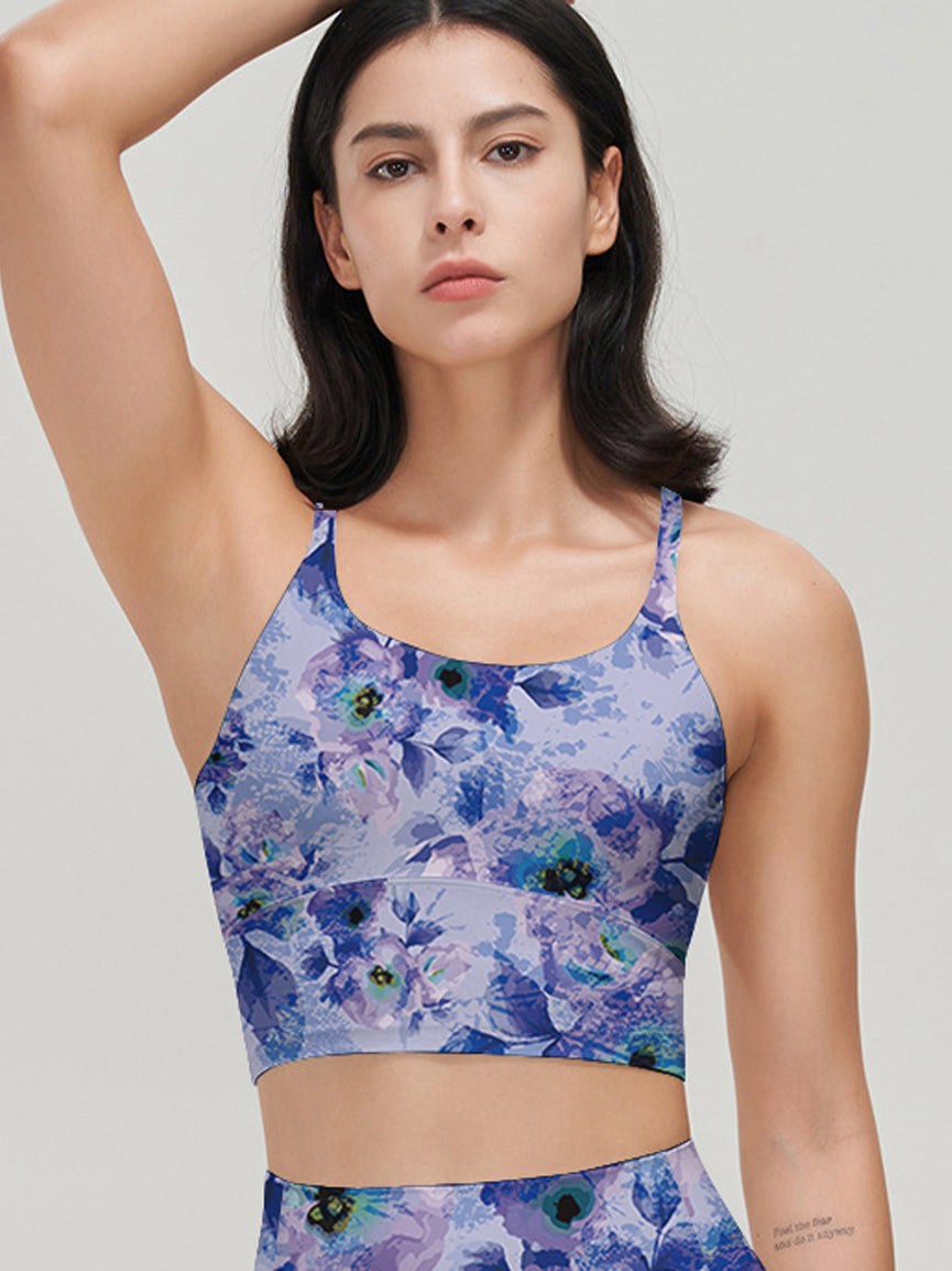 Flower watercolor violet tank tops
