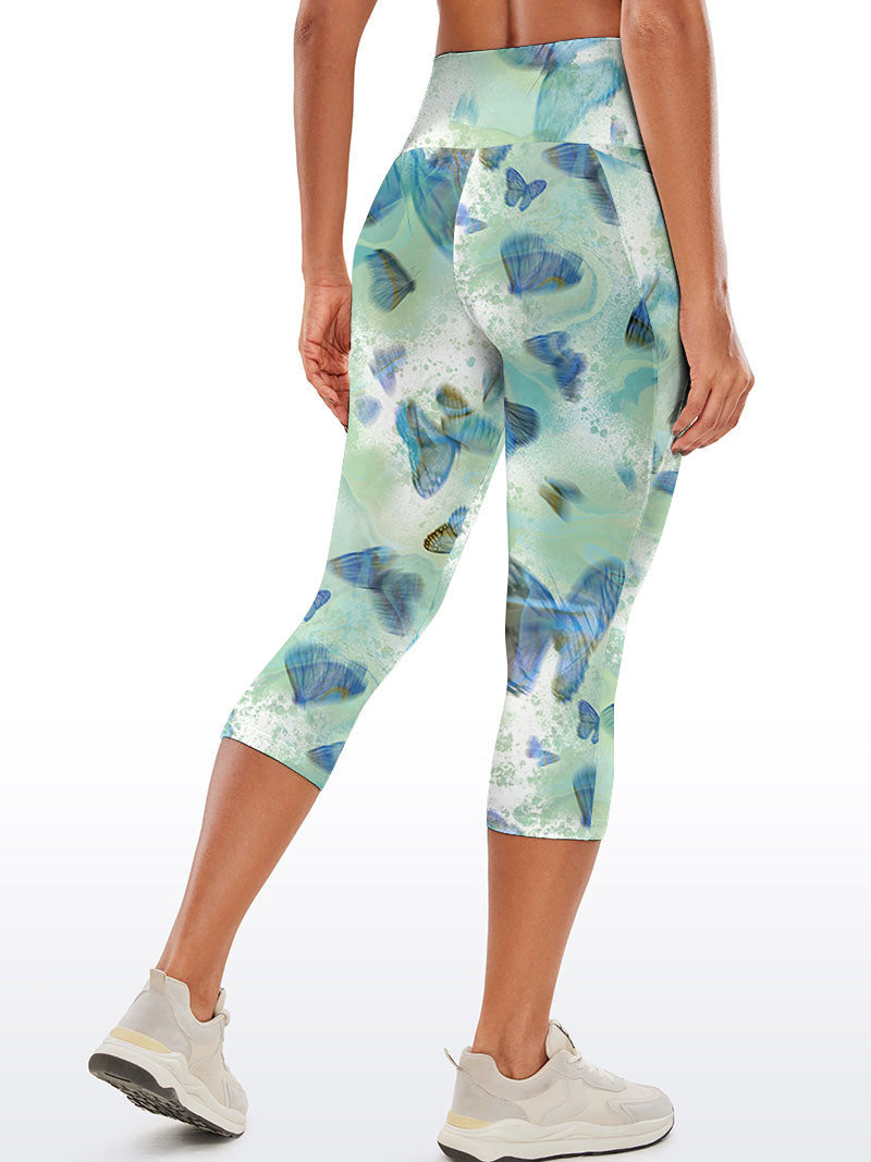 Animal green vague butterfly capris
