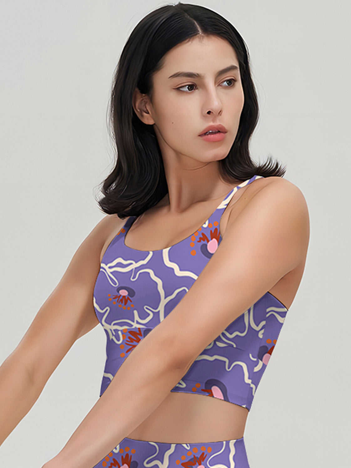 Colorful doodle hand drawn flower tank tops