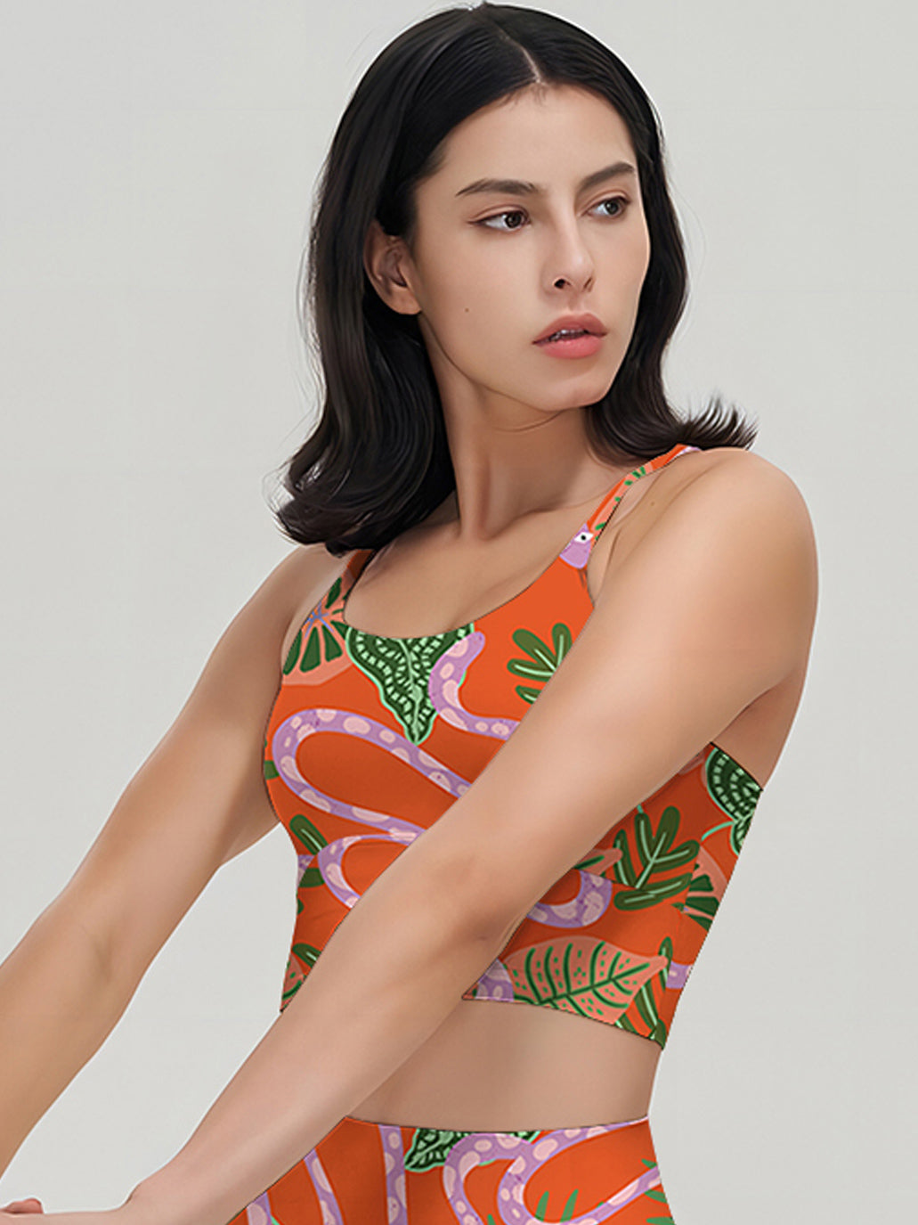 Animal snake turtle leaves tank tops