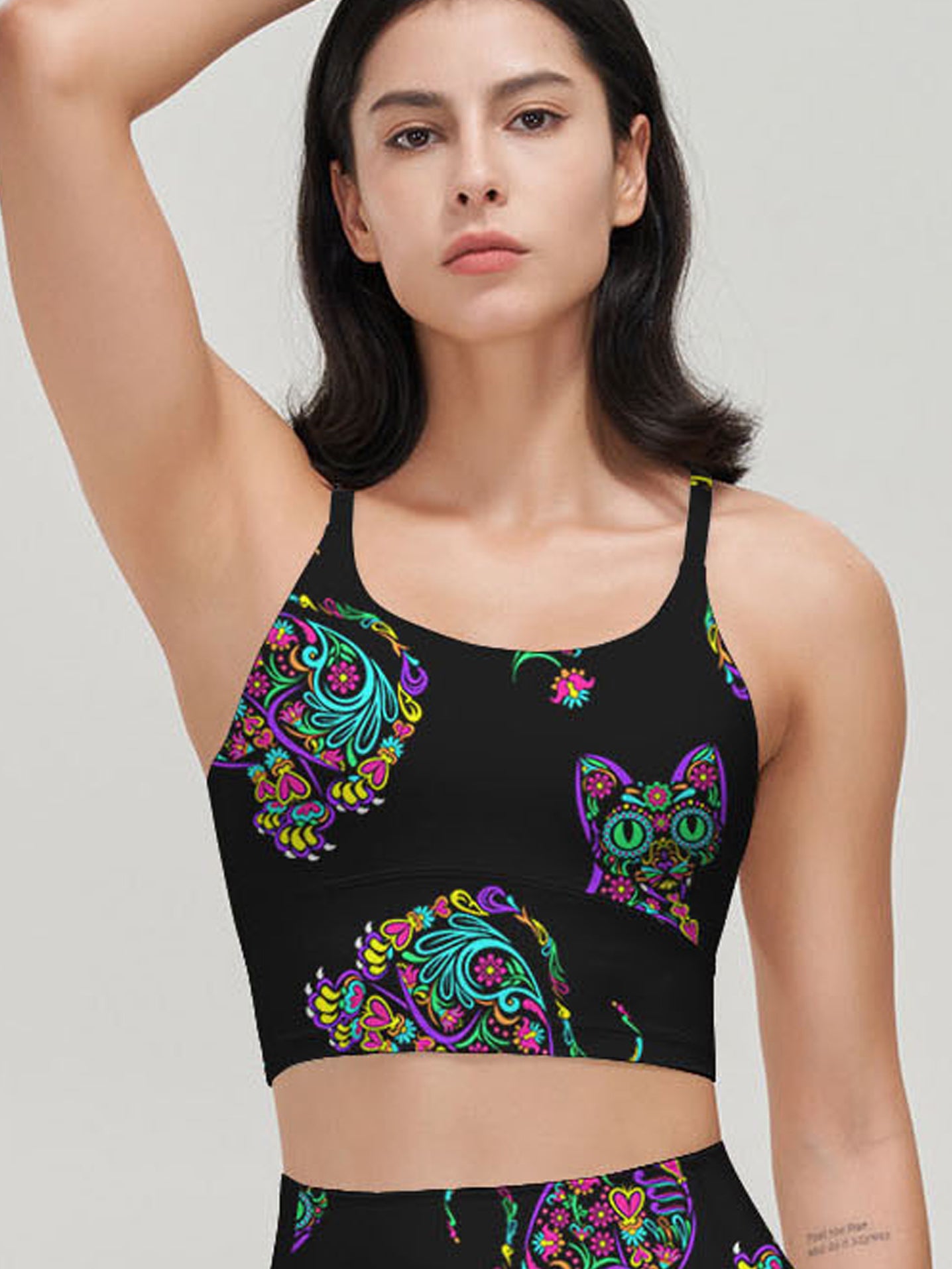 Animal colorful kitty day of the dead tank tops