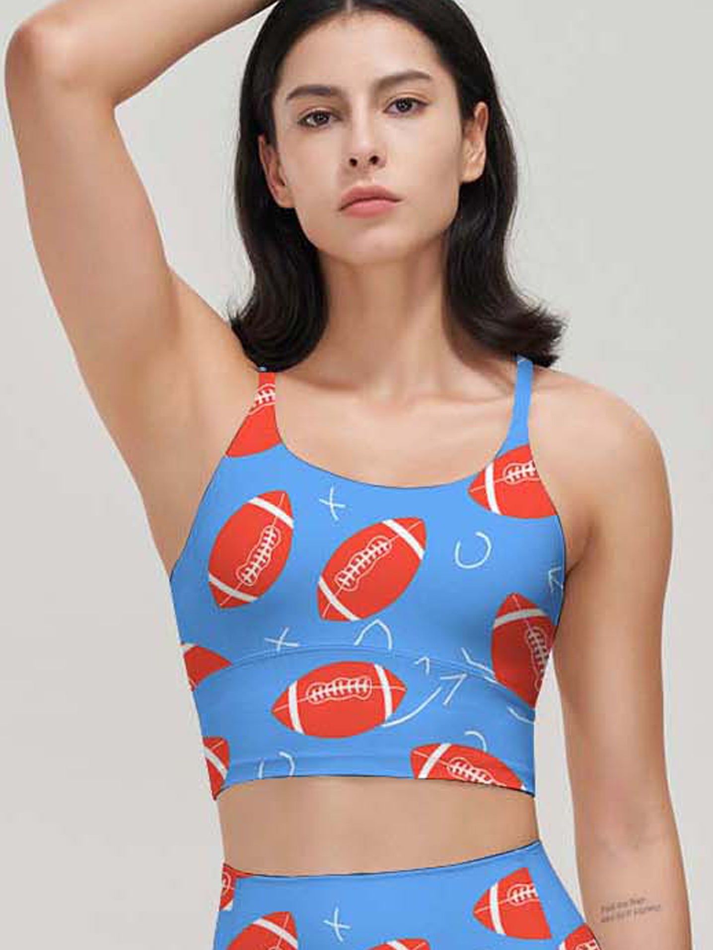 Cartoon red rugby pattern print tank tops