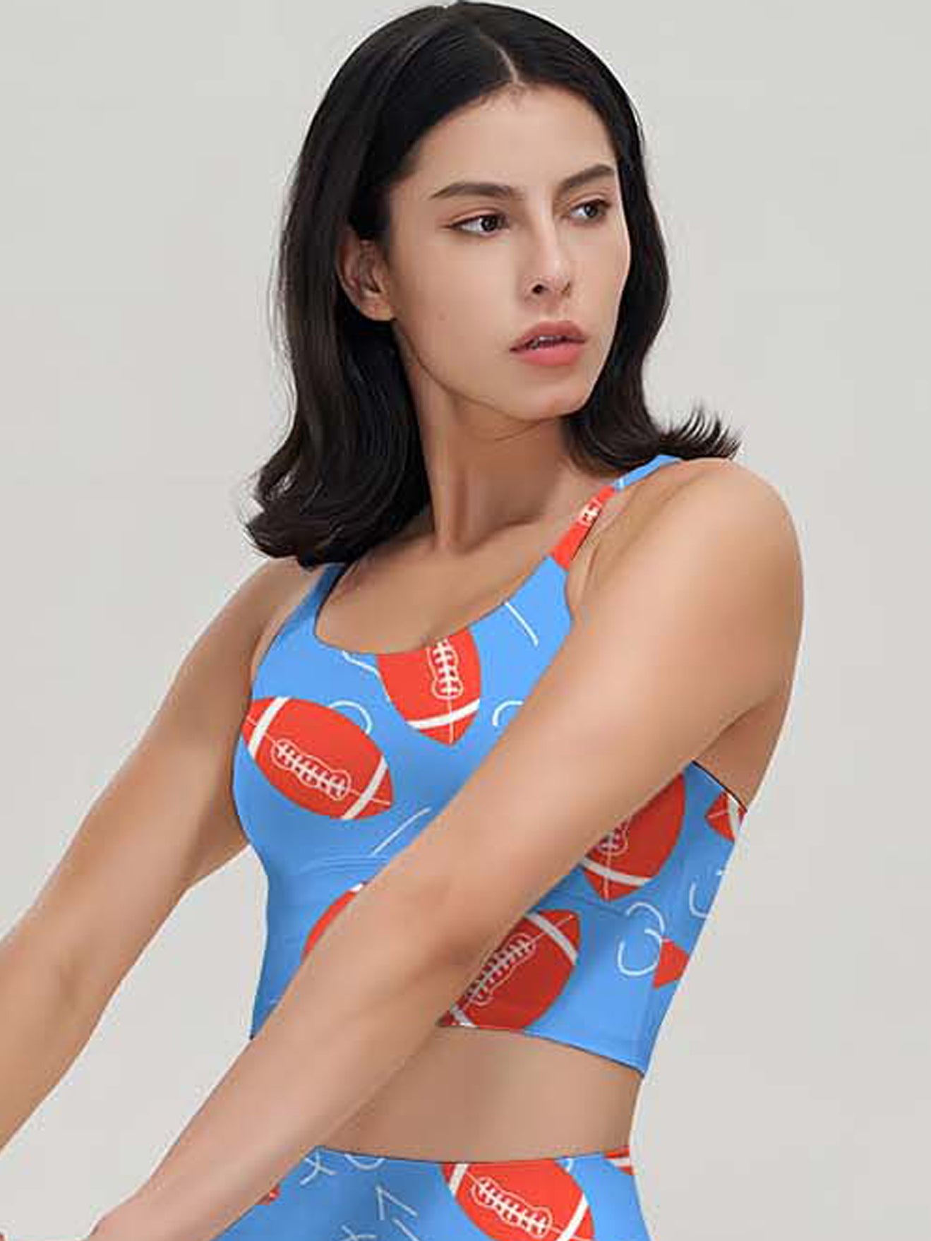 Cartoon red rugby pattern print tank tops
