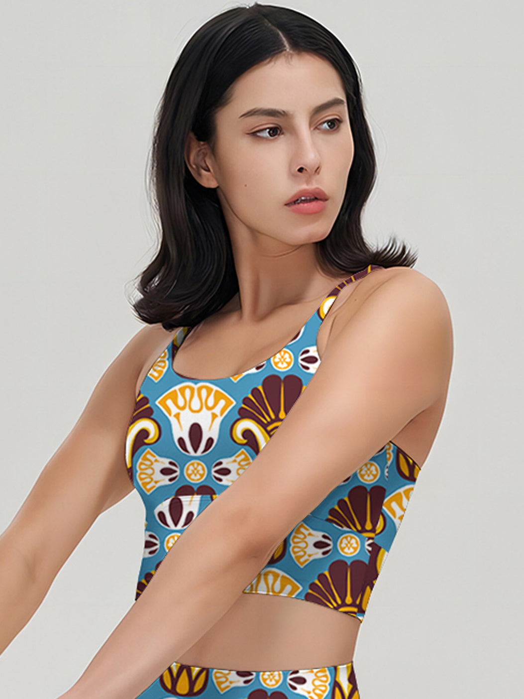 Vintage flower wallpaper brown style tank tops