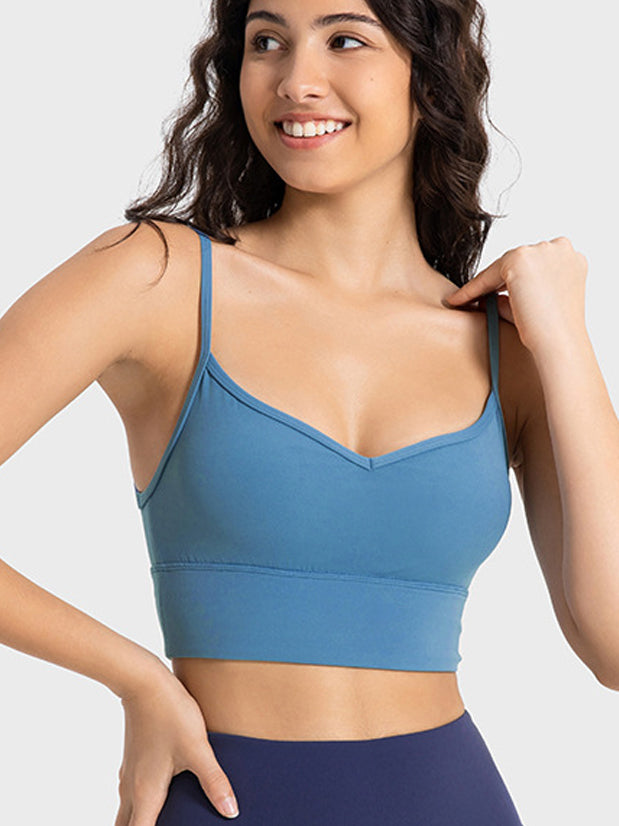 Basic strap V-neck medium support yoga sports tank tops