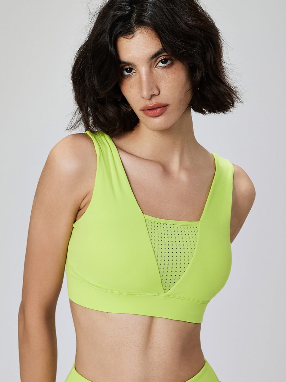 Basic ice mint V-Neck mesh breathable tank tops