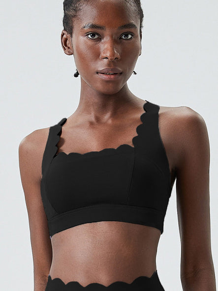 Basic small wave lace liquid glue seamless tank tops