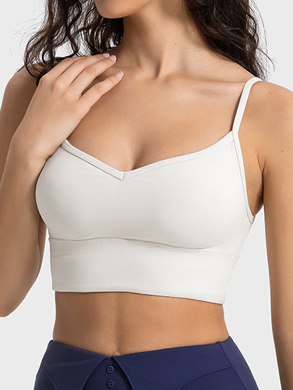 Basic strap V-neck medium support yoga sports tank tops