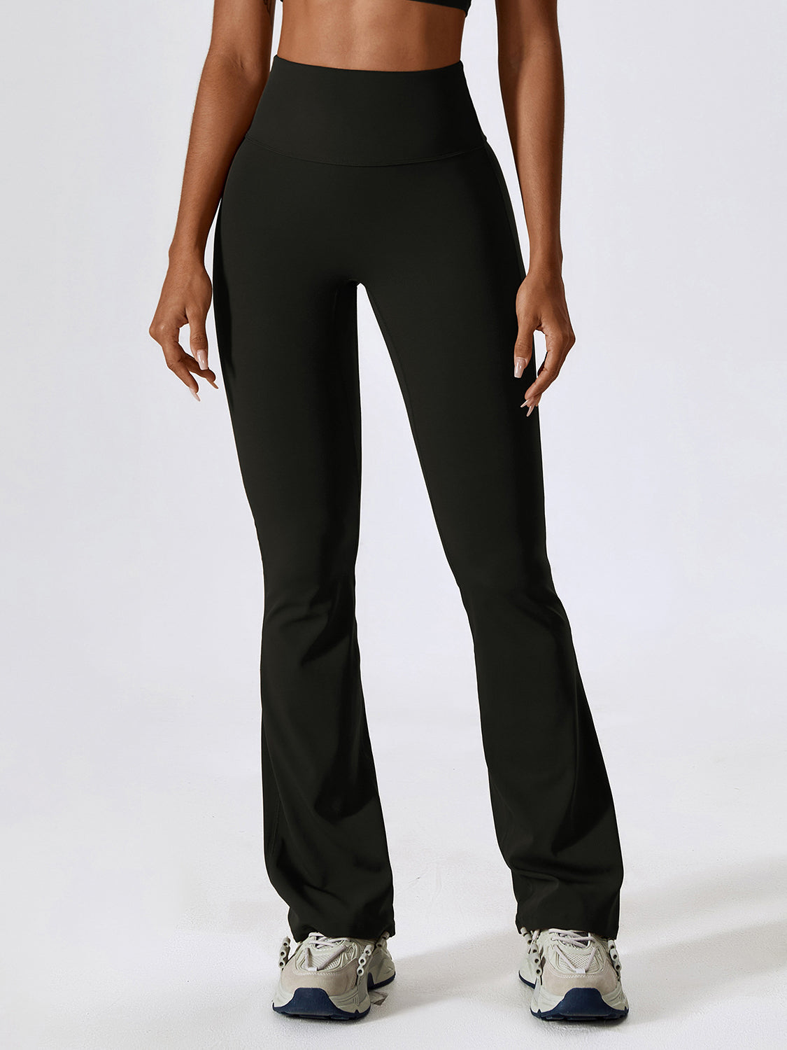 Basic nude butt lifting slim fit yoga flared pants