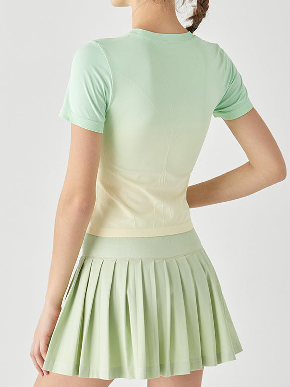 Basic gradient lightweight breathable short sleeves