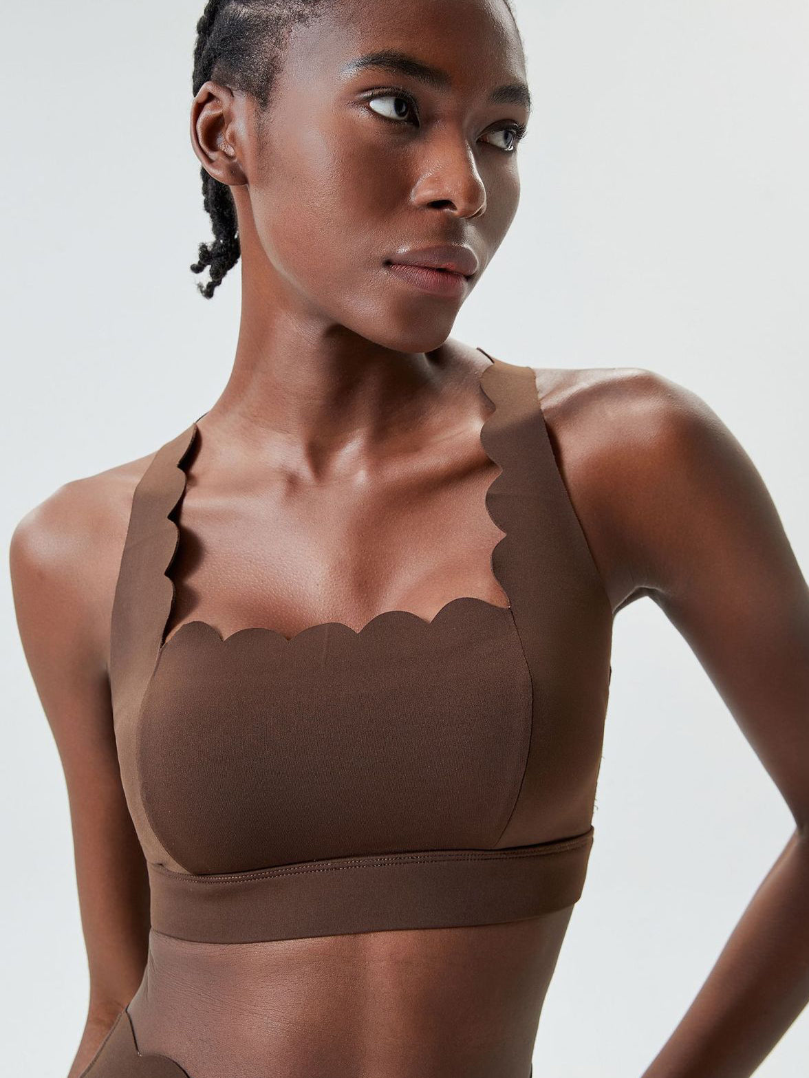 Basic small wave lace liquid glue seamless tank tops