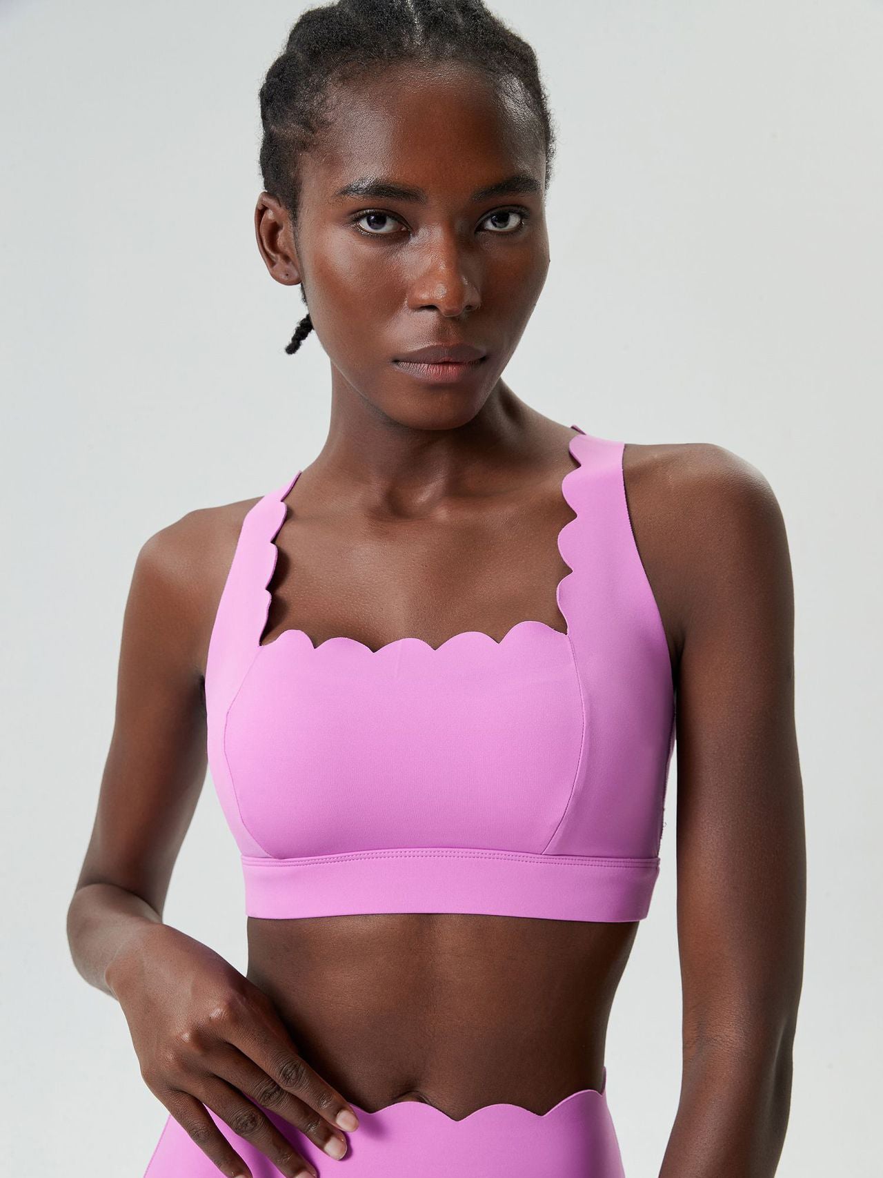 Basic small wave lace liquid glue seamless tank tops