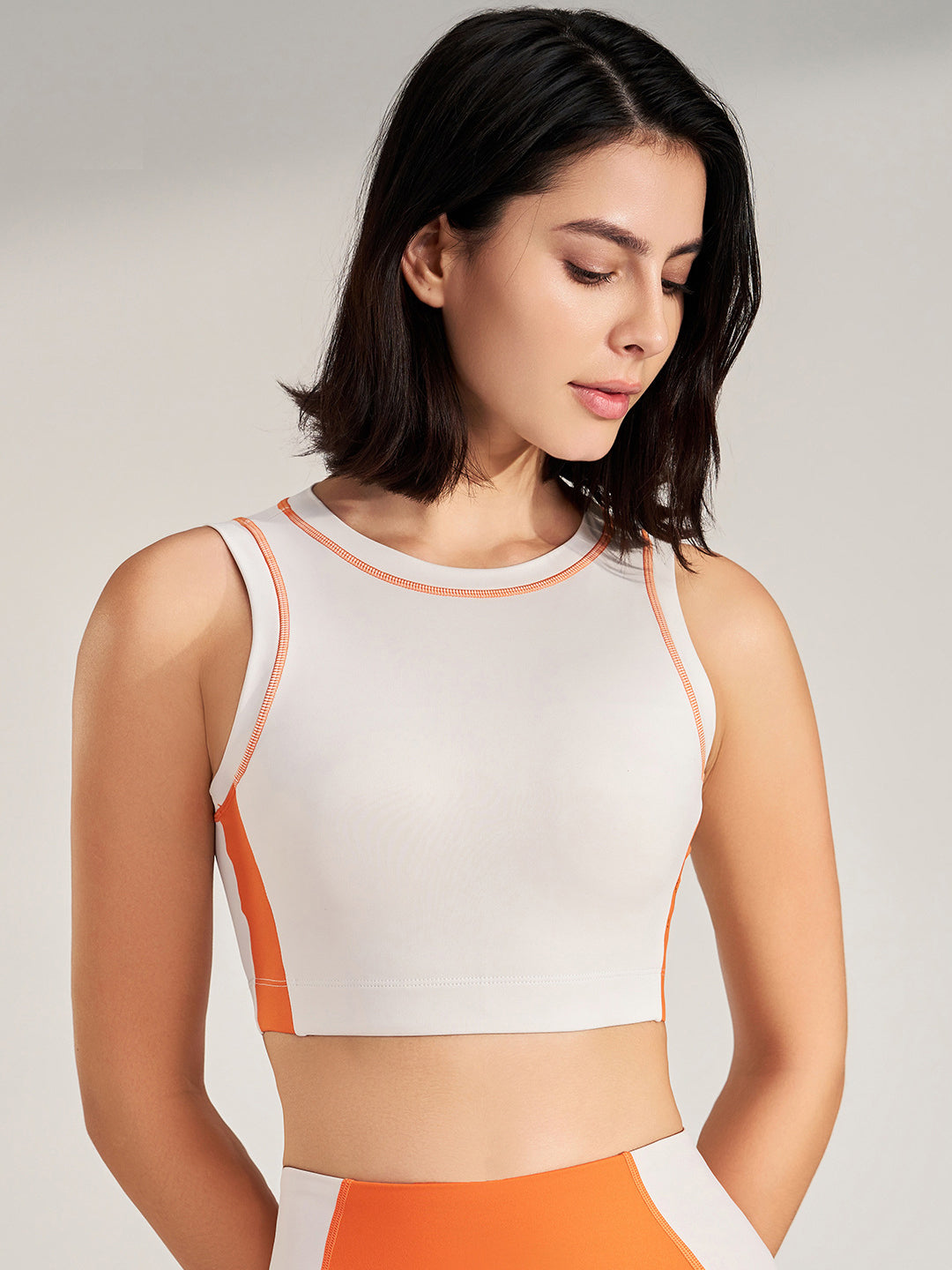Basic fashion side colorblock tank tops