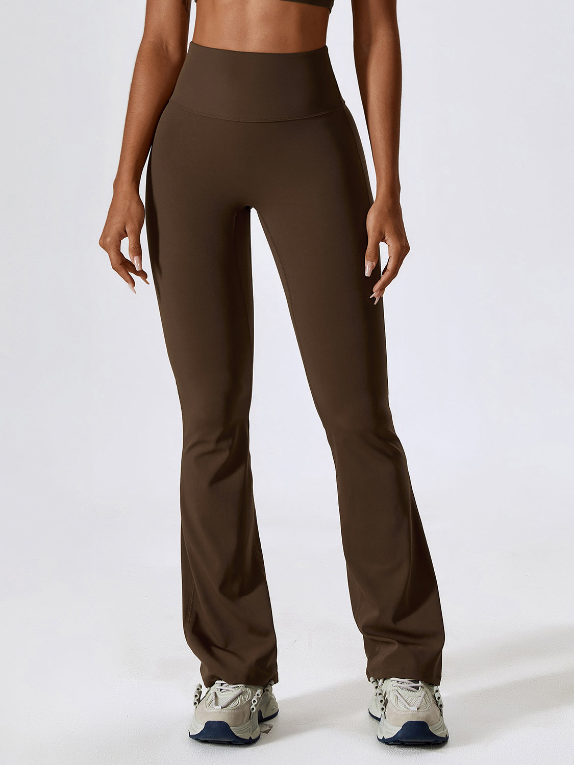 Basic nude butt lifting slim fit yoga flared pants