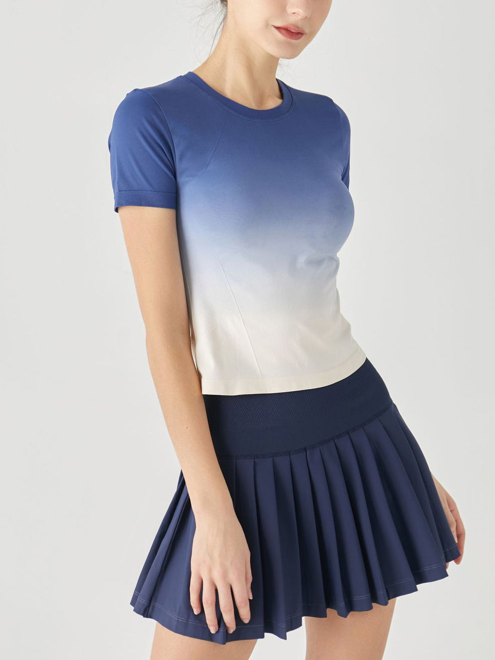 Basic gradient lightweight breathable short sleeves