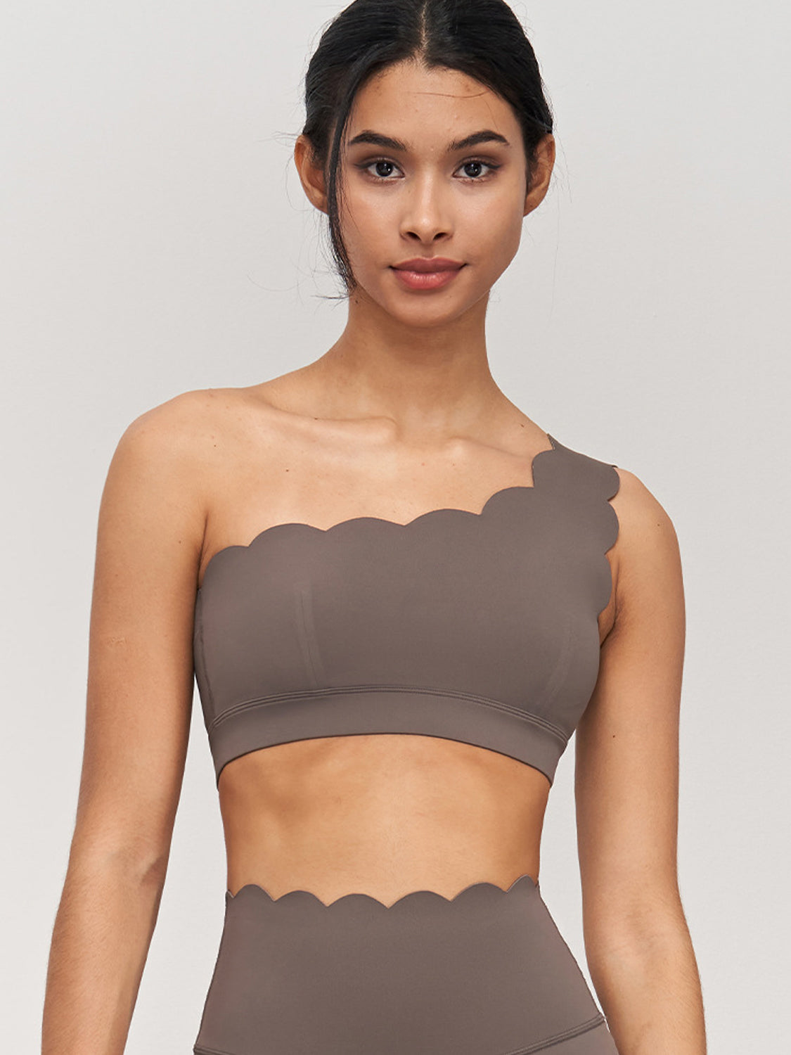 Basic single strap detachable cup lace sports tank tops