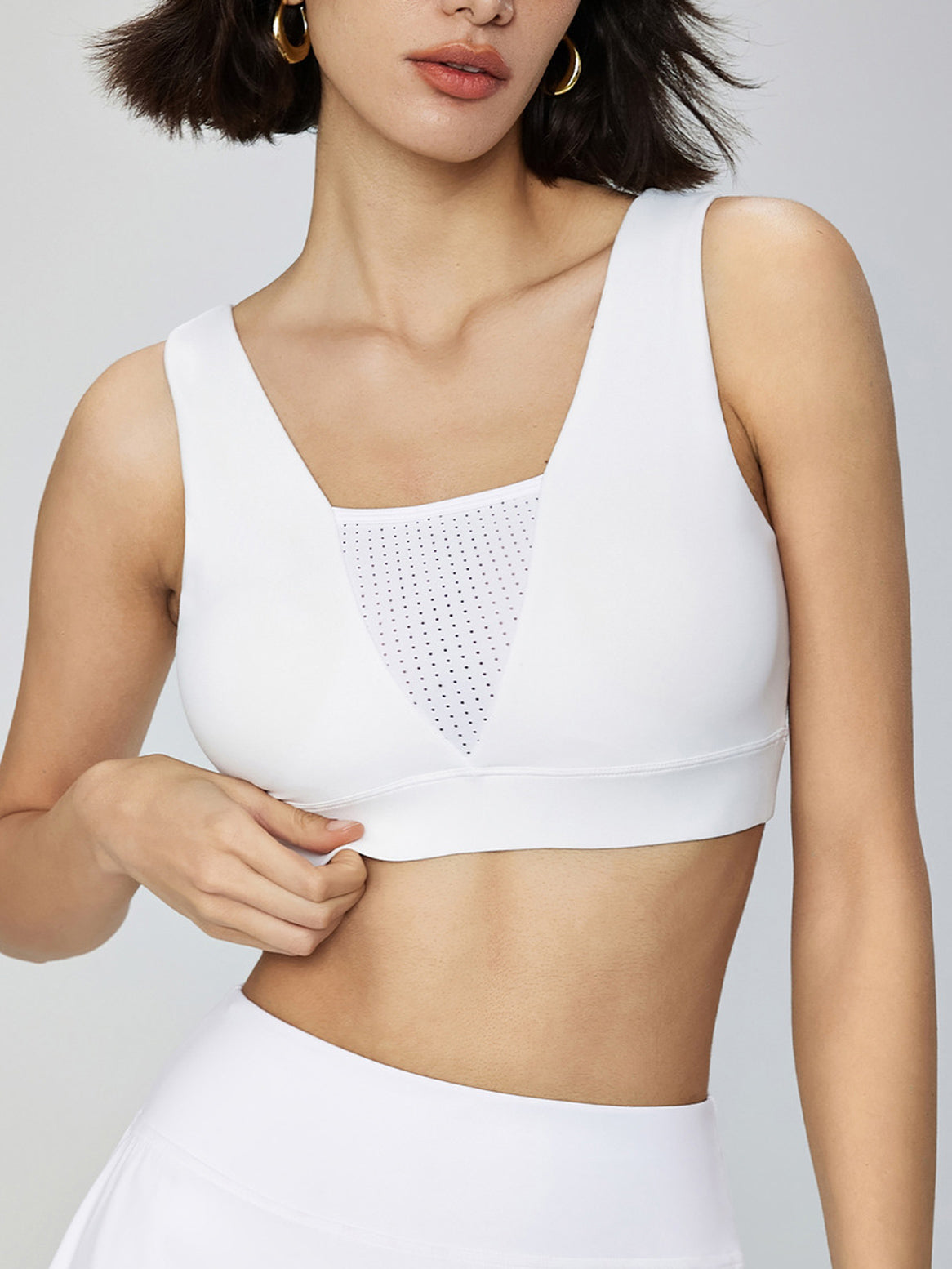 Basic ice mint V-Neck mesh breathable tank tops