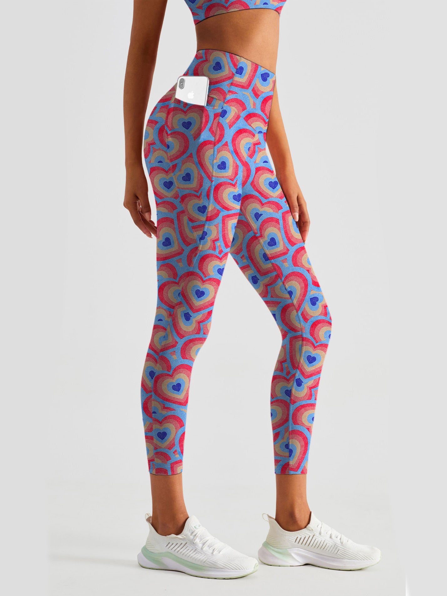 Love rainbow heart shape leggings