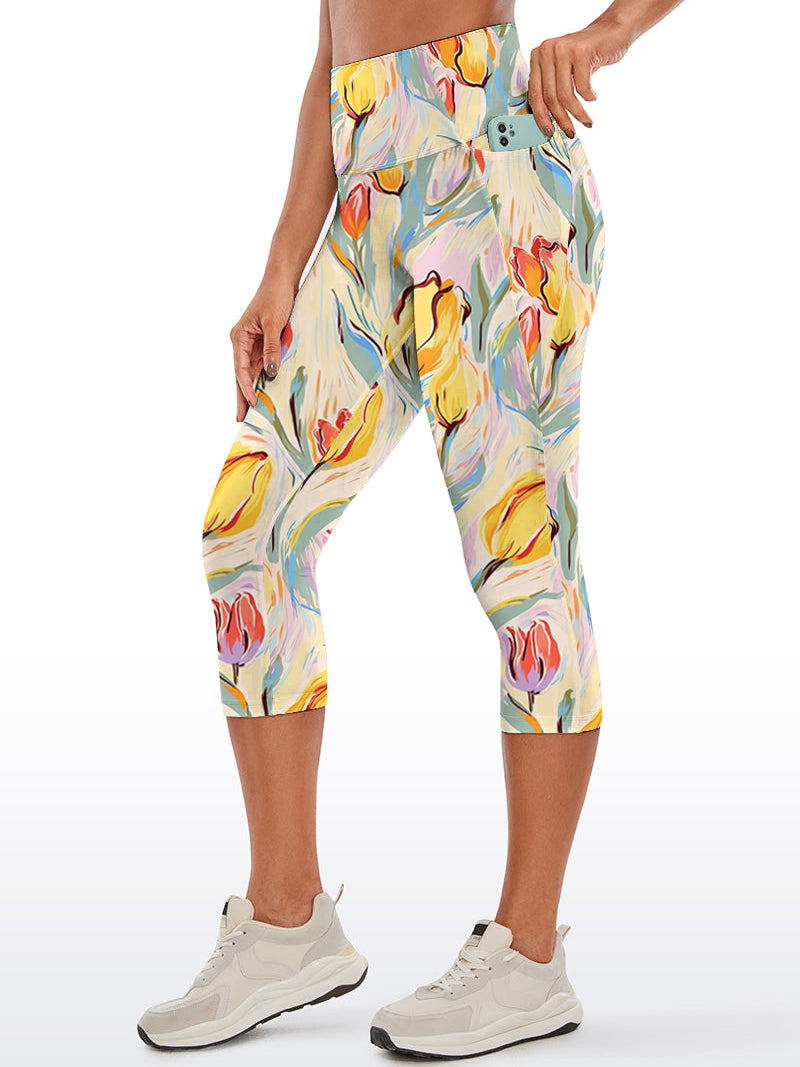 Flower tulip oil painting yellow capris