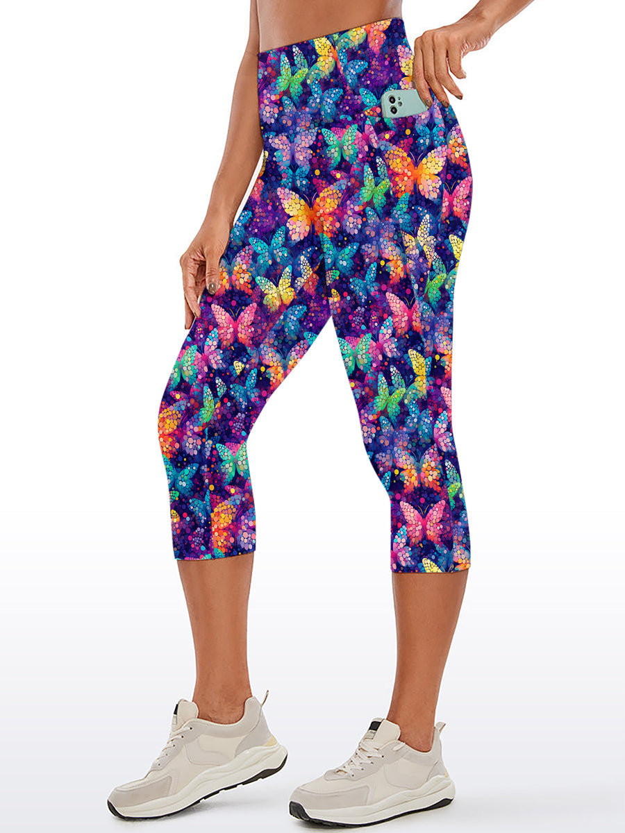 Animal colorful splicing butterfly capris
