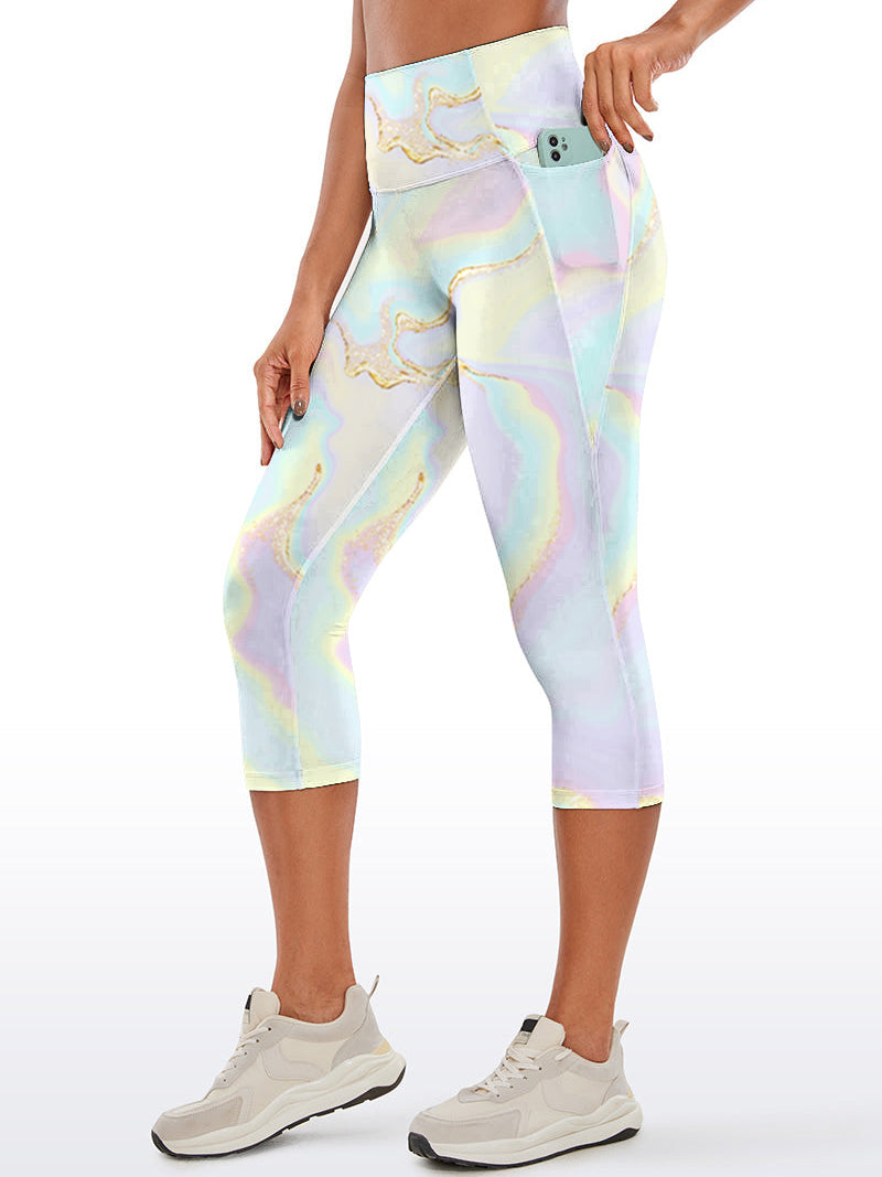 Colorful gilt water ripple liquid capris