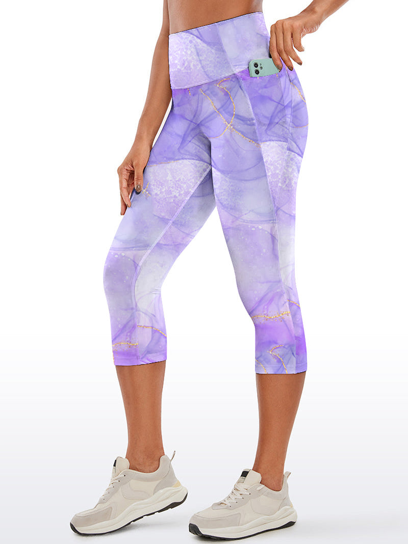 Purple gilt water ripple capris