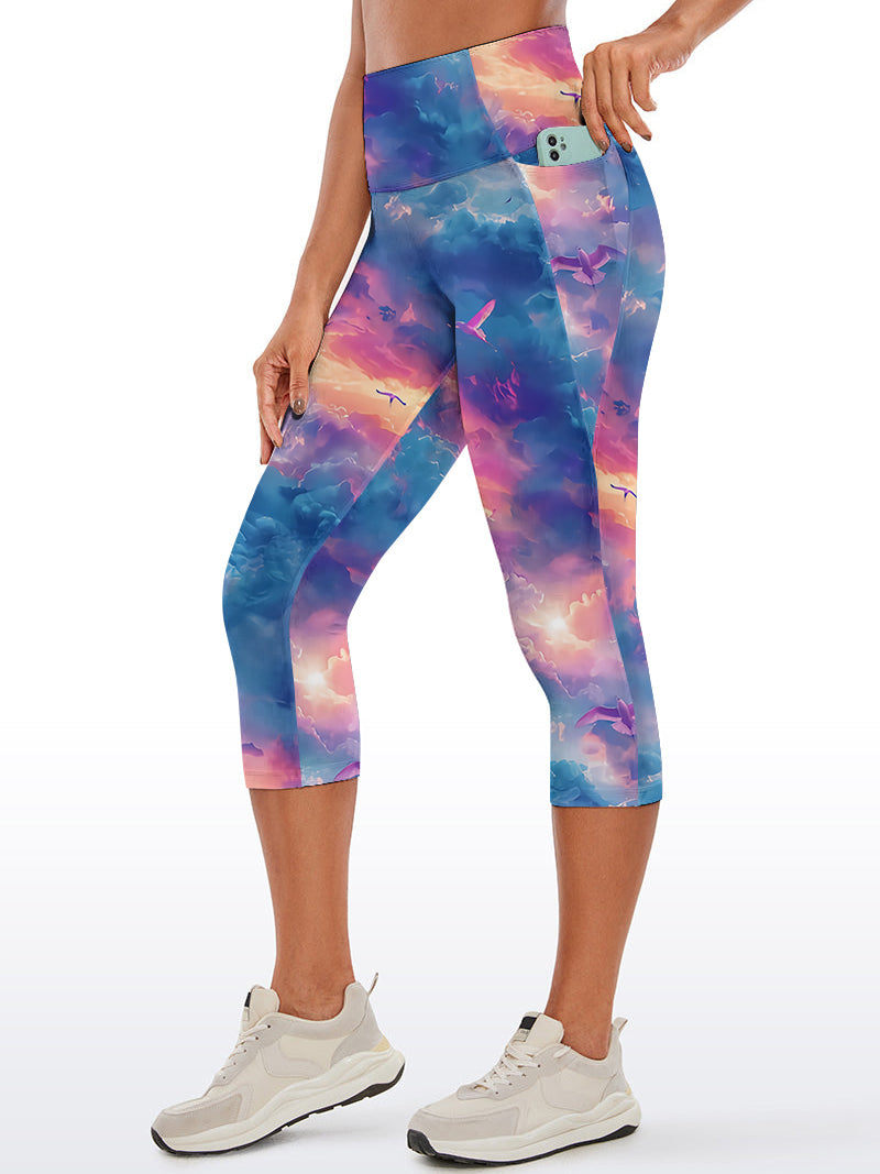 Watercolor twilight sky clouds warm light capris