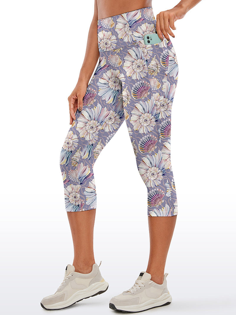 Ocean shell conch light capris