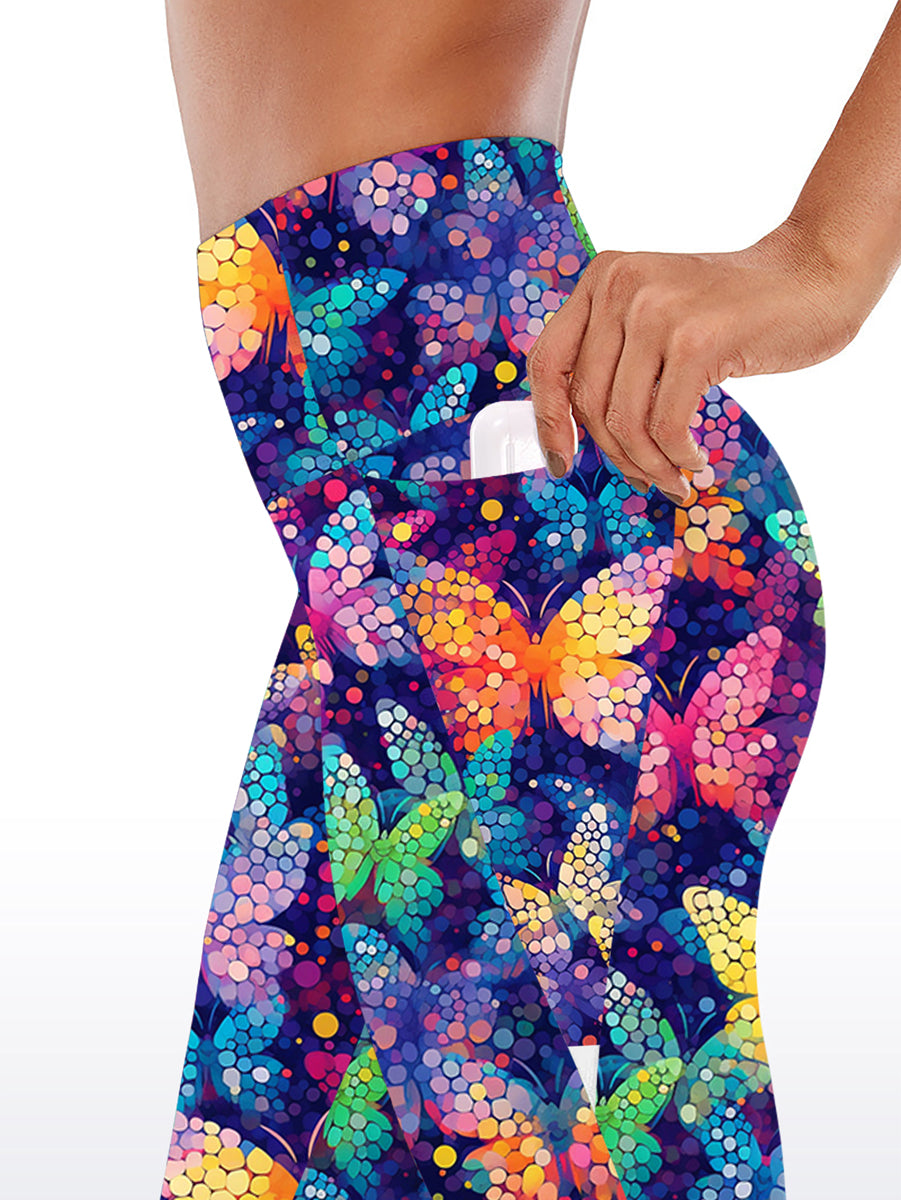 Animal colorful splicing butterfly capris