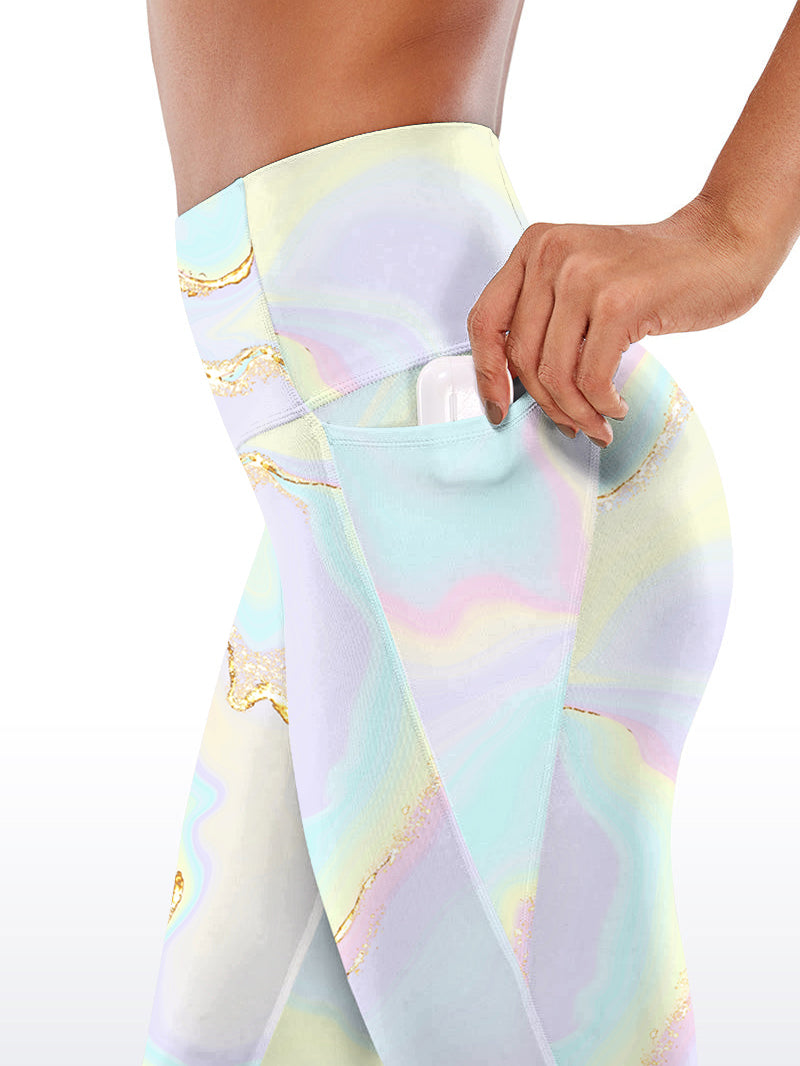 Colorful gilt water ripple liquid capris