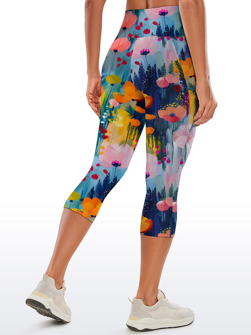 Florals gouache painting bright watercolor capris